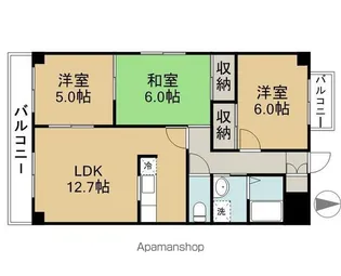 シャトルハイツ【201号室】の間取り