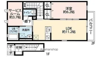 グランデアローⅡ【2階】の間取り