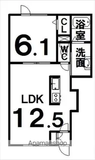 1LDKの間取り画像