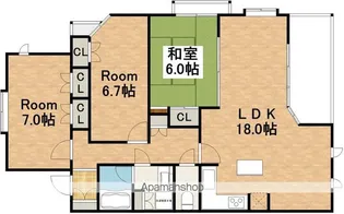 CITY SPIRE夕陽丘【10階】の間取り