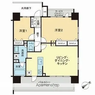 レーベン上之園RECHESSE【903号室】の間取り