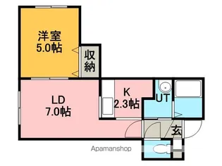 サンテラス星置Ⅴ【102号室】の間取り