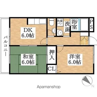 愛知県丹羽郡扶桑町大字高雄字下山【アパート】の間取り