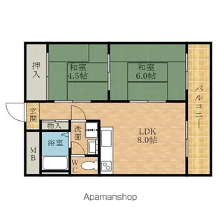 シャトーラベニヤ宮川【1階】の間取り