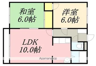 メゾン五稜郭【102号室】の間取り