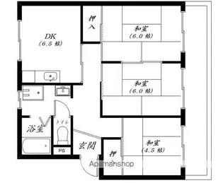 ハイツ渡浜【103号室】の間取り