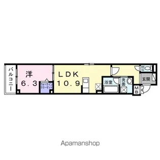 1LDKの間取り画像