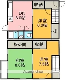 メゾネット鵜飼【2階】の間取り