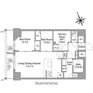 コンフォリア東葛西【4階】の間取り