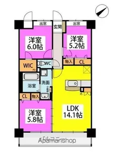 シグレア下大利【9階】の間取り