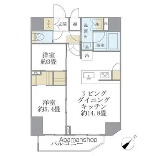 アジールコート町屋【13階】の間取り