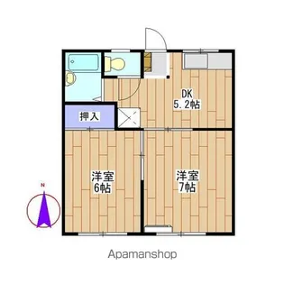 ハイツ川住【203号室】の間取り