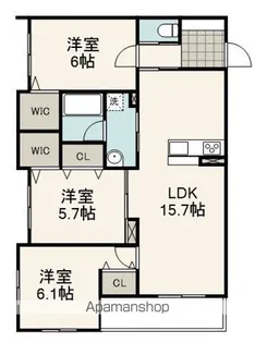 シャン フルール【506号室】の間取り