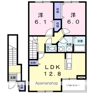 エーデル髙松A【2階】の間取り