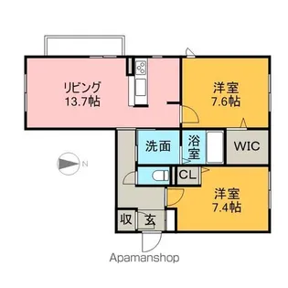 ニッケガーデンコート花水木【1階】の間取り