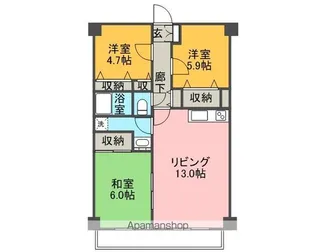グレース伏見A【5階】の間取り