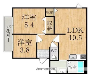 エクセル青垣 B【1階】の間取り