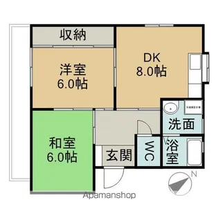 ハイツ石橋【302号室】の間取り