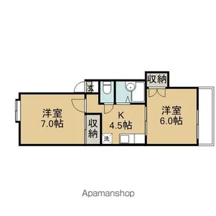 ハーモニーパレス中山【202号室】の間取り