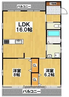 レジデンスコート帝塚山【303号室】の間取り