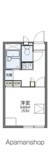 レオパレスフリーダムベッセルⅢ【1階】の間取り