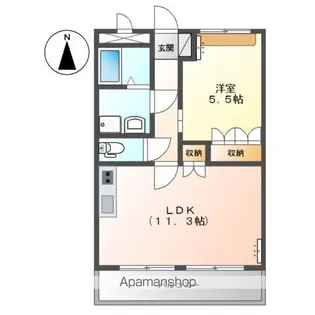 ユートピアⅡ【201号室】の間取り