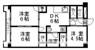 北六フラッツ【302号室】の間取り