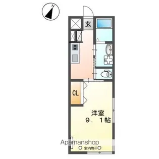 BELL CRANE(ベルクレイン)【201号室】の間取り