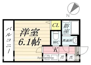 HXSHINKEMIGAWA【1階】の間取り