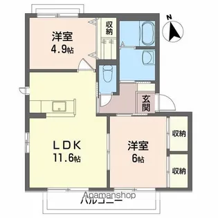 YMハイツ A棟【1階】の間取り