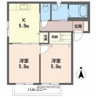 キャンバーA【2階】の間取り