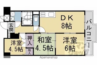 サンレスポアール【502号室】の間取り