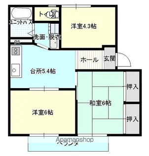 コーポ藤井A棟【201号室】の間取り