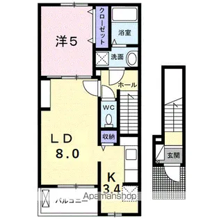 クラール東村 C【2階】の間取り