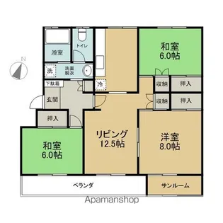 カーサ佃【103号室】の間取り