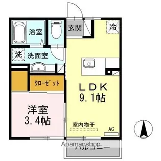 フラット【2階】の間取り
