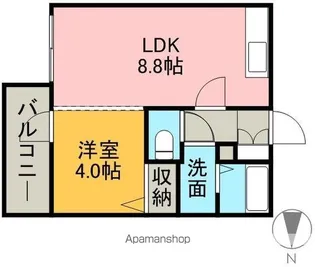 ソレイユハイム山鼻【1階】の間取り