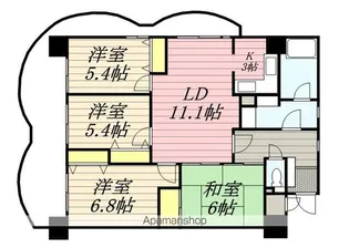 NEW8西新【4階】の間取り