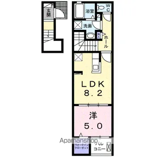 ウェルスフォンテ櫛ケ浜A【2階】の間取り