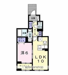 パピィ エーワン【1階】の間取り