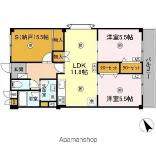 コンフォート緑井【2階】の間取り