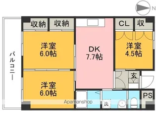 ハイツ永国寺【2階】の間取り