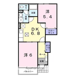 ヴァンクレーヴⅢ・B【1階】の間取り