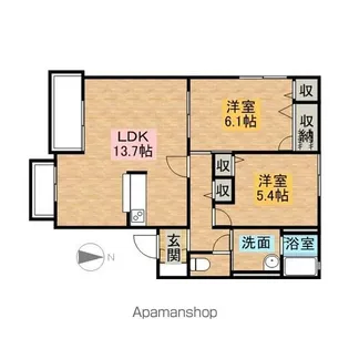 プライムタイムⅢ【101号室】の間取り