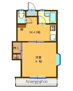 エステート鎌田Ⅰ【1-A号室】の間取り