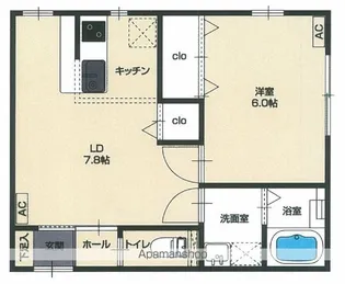 ペリドートB棟【F号室】の間取り
