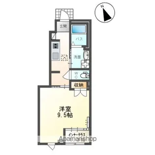 仮称)山形市双月町1丁目アパート【102号室】の間取り