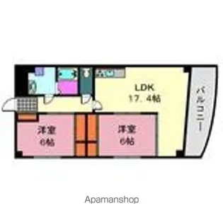 グレイスドミールはやま【202号室】の間取り