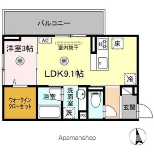 DーROOM西町【1階】の間取り