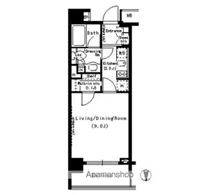 パークアクシス浜松町【9階】の間取り